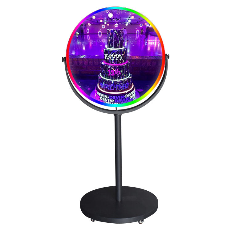 Model 238T: Round Mirror Photo Booth Machine with 23.8 Inches Touch Screen