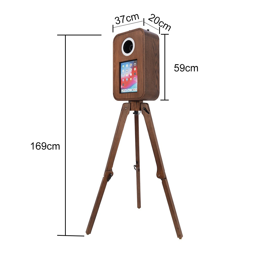 Model 129W: Red Oak Wooden iPad Photo Booth Shell for iPad 12.9"