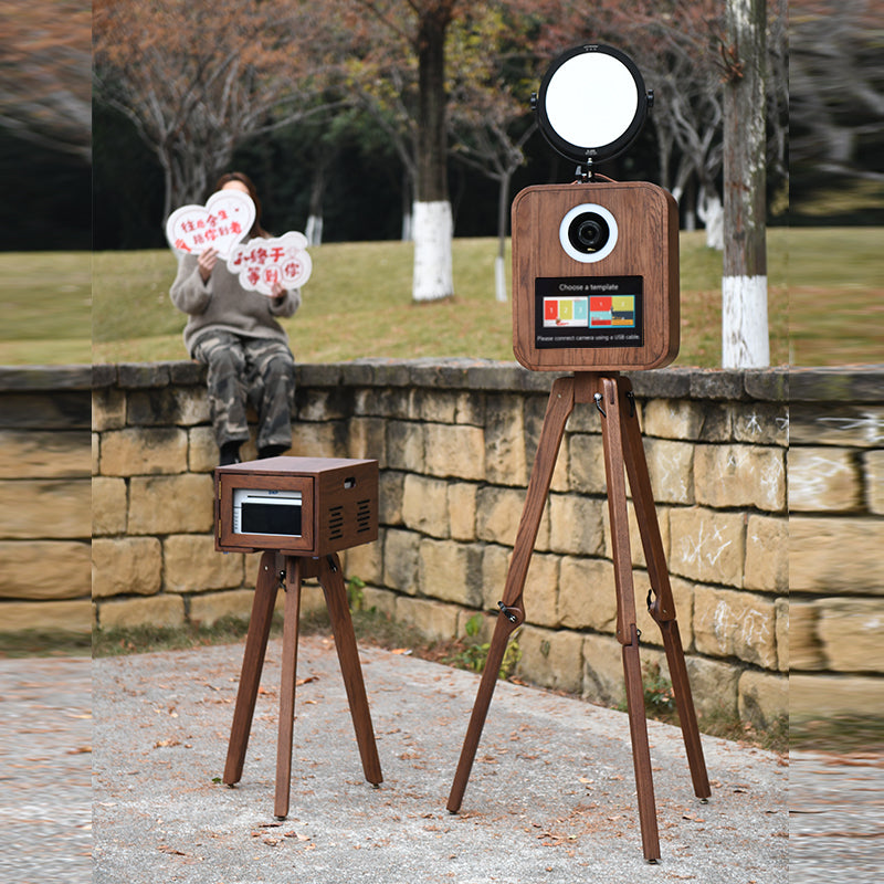 Model 133: Red Oak Wooden DSLR Photo Booth Shell with 13.3 Inches Touch  Screen