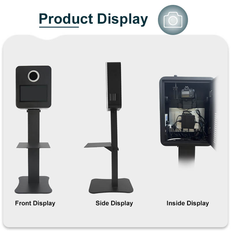 Model 156-Gen2: Black Metal Portable DSLR Photo Booth Shell with 15.6 Inches Touch  Screen