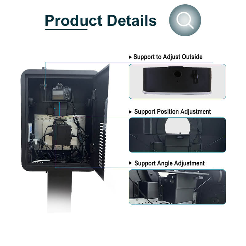 Model 156-Gen2: Black Metal Portable DSLR Photo Booth Shell with 15.6 Inches Touch  Screen