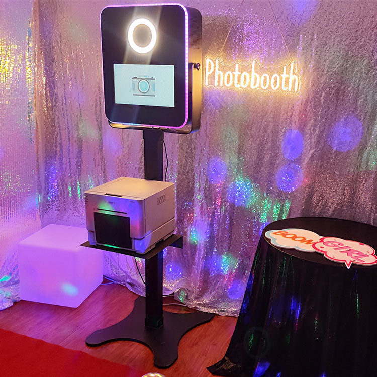 Model 156: Black Metal Portable DSLR Photo Booth Shell with 15.6 Inches Touch  Screen