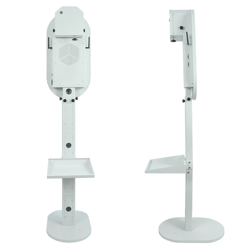 Model 156M: White Metal Oval Mirror Photo Booth Shell with 15.6 Inches Touch  Screen