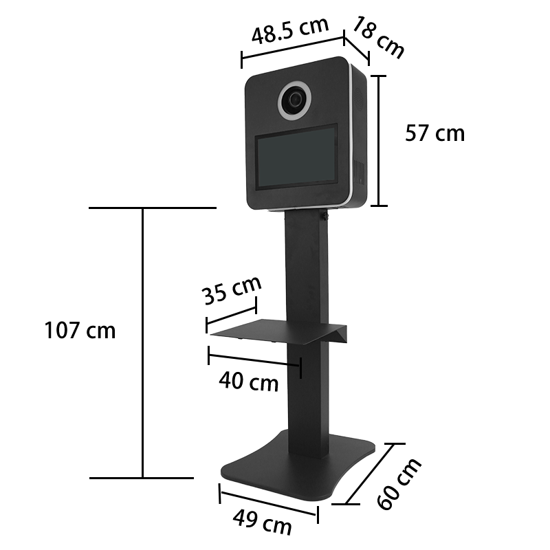 Model 156-Gen2: Black Metal Portable DSLR Photo Booth Shell with 15.6 Inches Touch  Screen