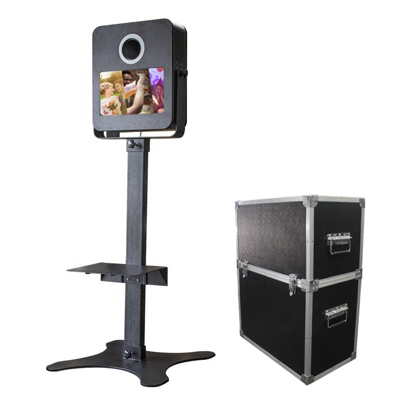 Model 156: Black Metal Portable DSLR Photo Booth Shell with 15.6 Inches Touch  Screen