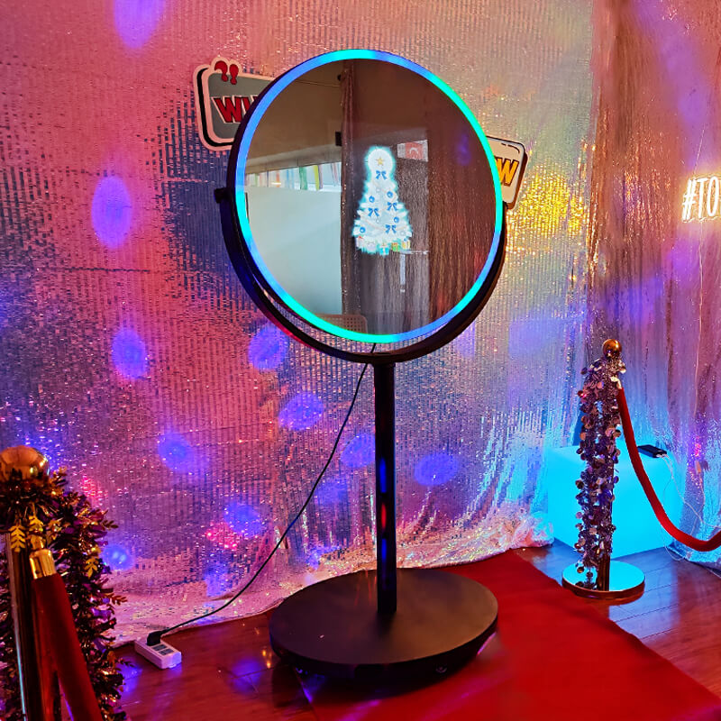 Model 238T: Round Mirror Photo Booth Machine with 23.8 Inches Touch  Screen