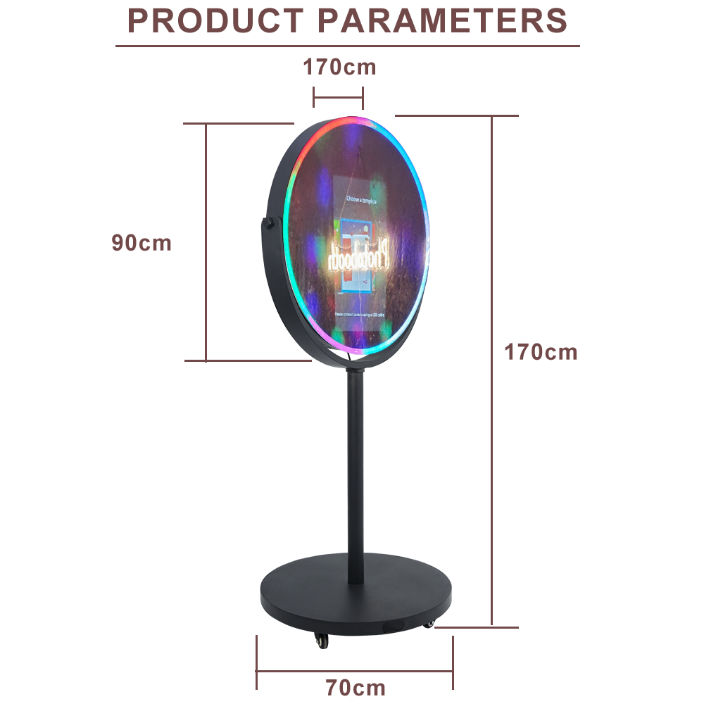 Model 238T: Round Mirror Photo Booth Machine with 23.8 Inches Touch  Screen