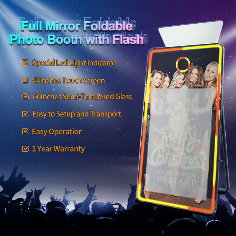Model 430M: Full Mirror Flash Photo Booth Machine with 43 Inches Touch  Screen