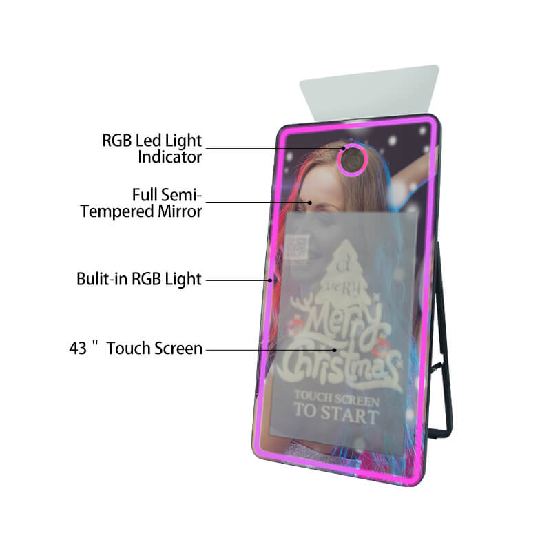 Model 430M: Full Mirror Flash Photo Booth Machine with 43 Inches Touch  Screen