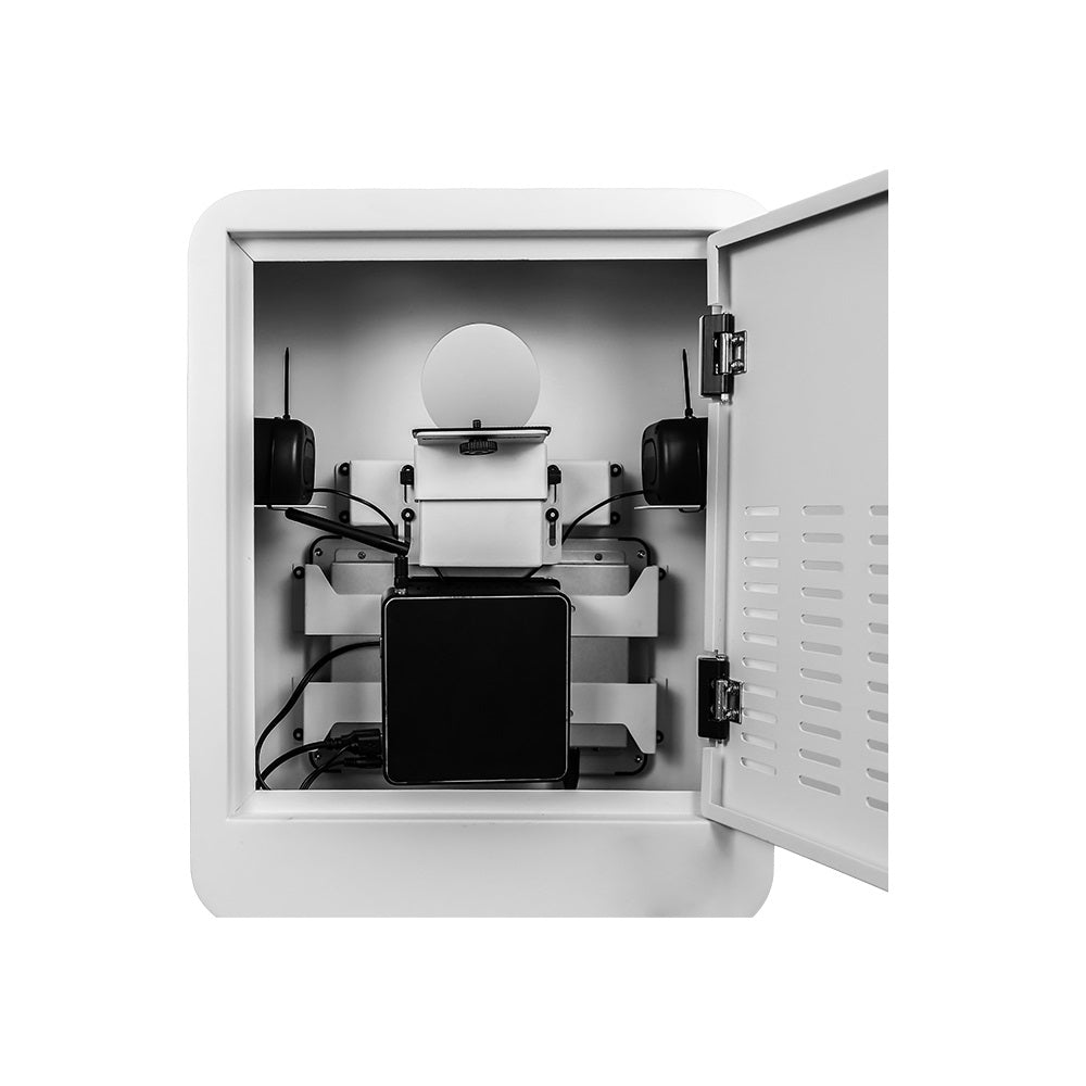 Model 101T: White Metal Portable DSLR Photo Booth Shell with 10.1 Inches Touch Screen
