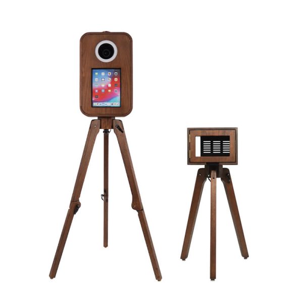129W Vintage Red Oak Wooden Photo Booth Shell for iPad Use