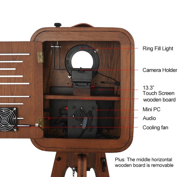 RCM133 Red Oak Wood Vintage DSLR Photobooth - Image 3
